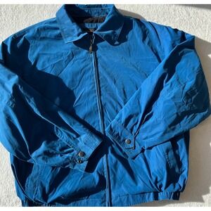 Claiborne Microfiber Jacket Blue Full Zip Men's XXL Lightweight Casual Outerwear
